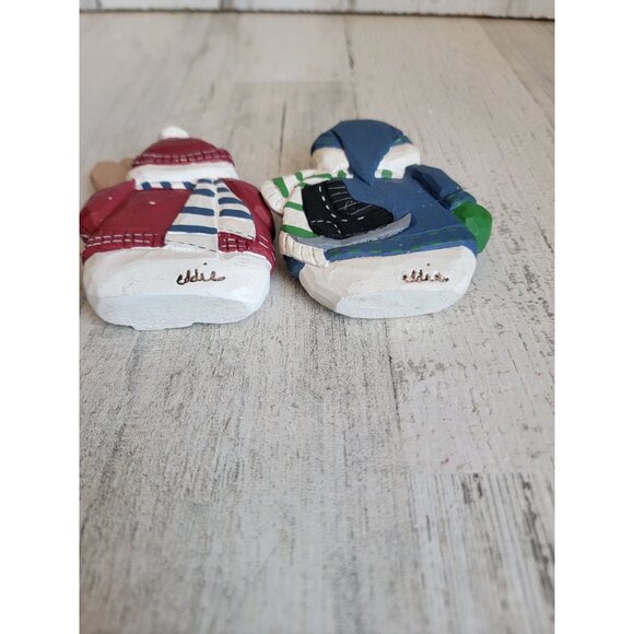 Eddie Walker AS IS Snowman ice ski skating figure xmas set - Picture 8 of 8